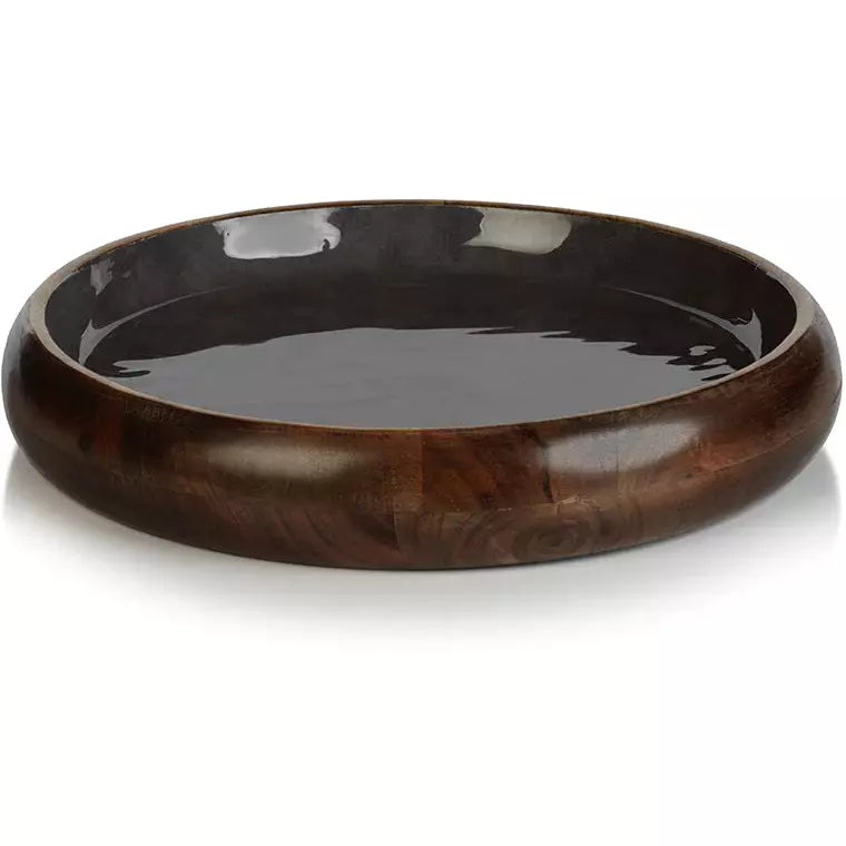 Seychelles Mango Wood Round Platter Sedona Gray