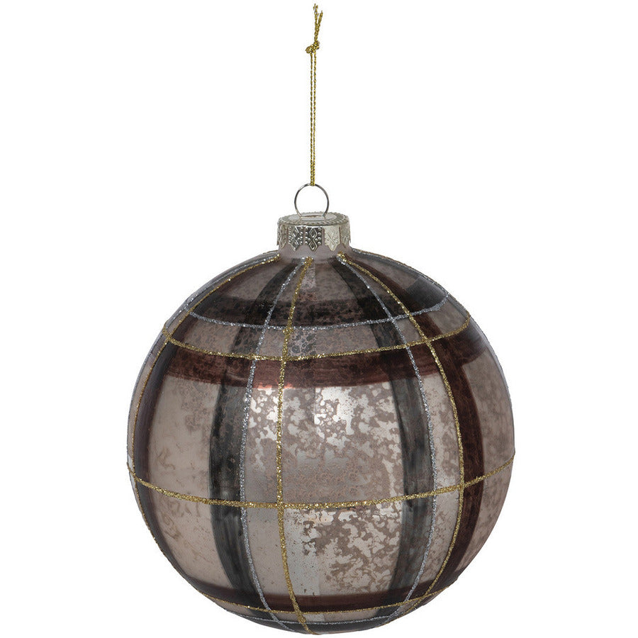 Cabin Plaid Glass Ball