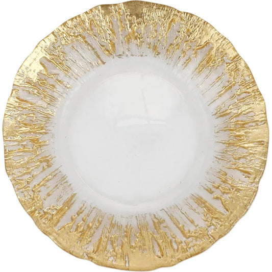 Glass Gold Salad Plate