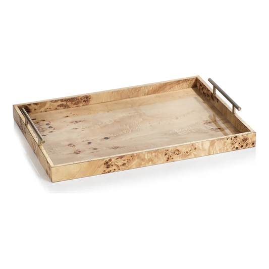 Leiden Burl Wood Tray