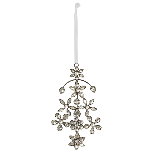 Antique Silver Gem Flourish Ornament