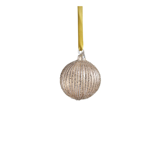 Shimmering Charm Glass Ornament Gold 3.25"