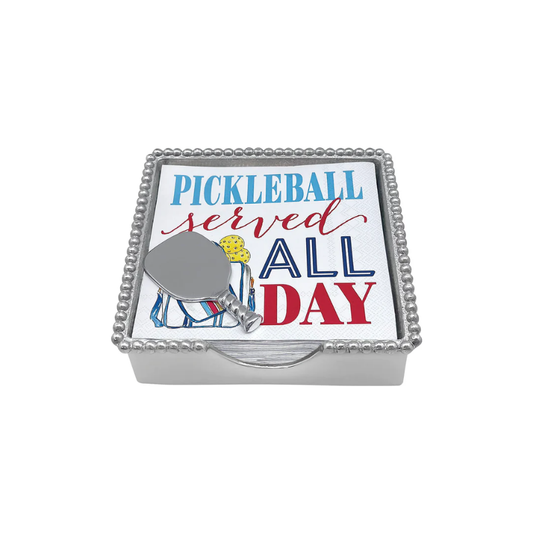 Pickle Ball Beaded Napkin Box Set