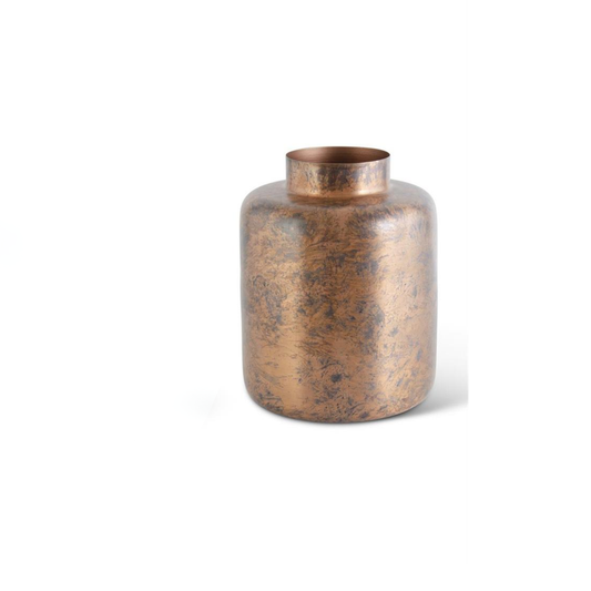 Copper Distressed Metal Vase Cannister