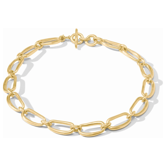 Wave Link Necklace Gold
