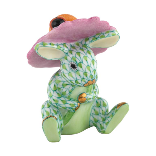Umbrella Bunny Figurine Key Lime