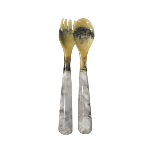 Vida Resin Salad Servers White