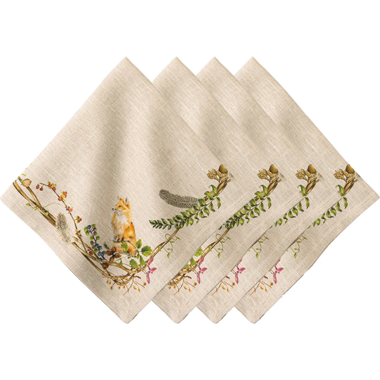 Forest Walk Napkin w/ Animals Set/4