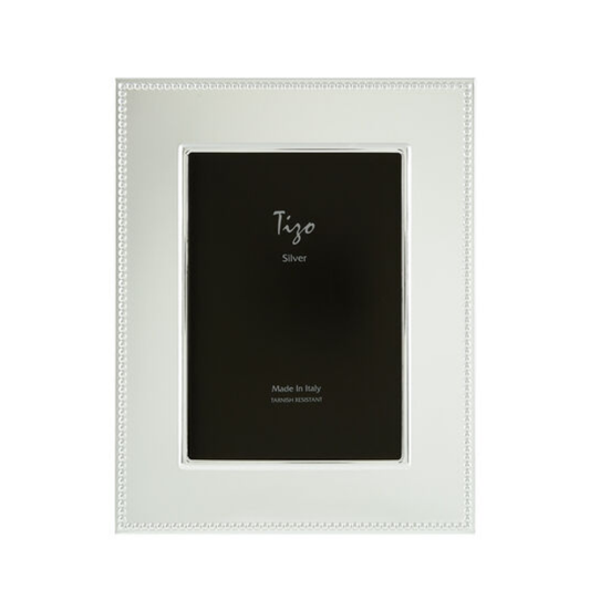 Italian Silverplate Frame Wide Border Beaded 4x6