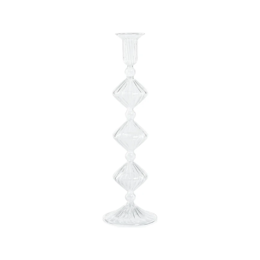 Candeliere Glass Taper Holder Clear 13"