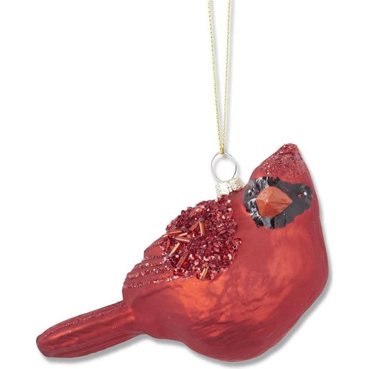 3" Red Glass Cardinal Ornament