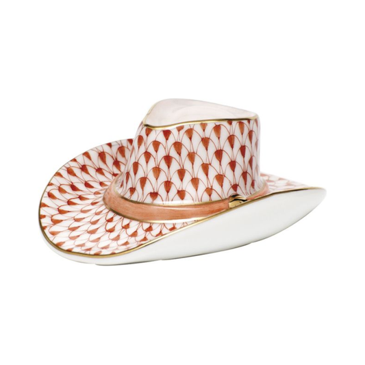 Cowboy Hat Figurine Rust