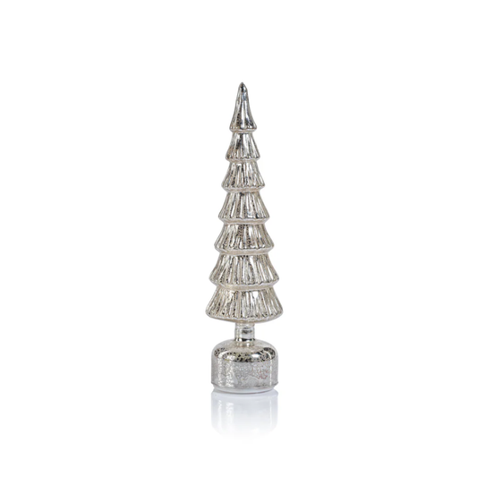 Alpine Rotating LED Tree Antique Silver Tall