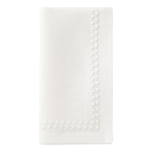 Pearls White 21" Napkin