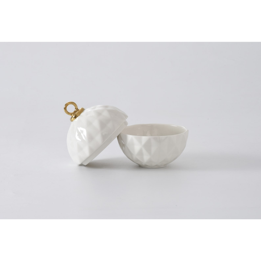 Small Ornament Bowl White Gold