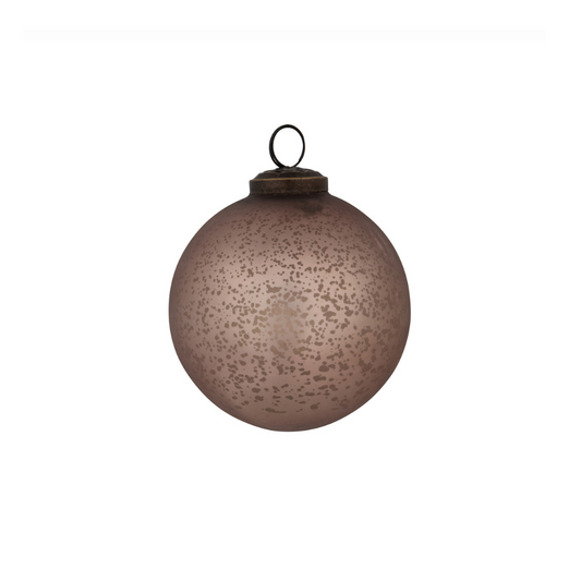 Matte Champagne Glass Ball Ornament 4"