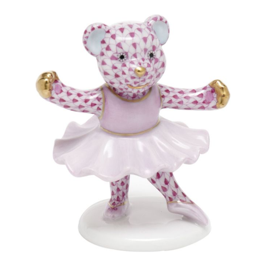 Ballerina Bear Figurine Raspberry