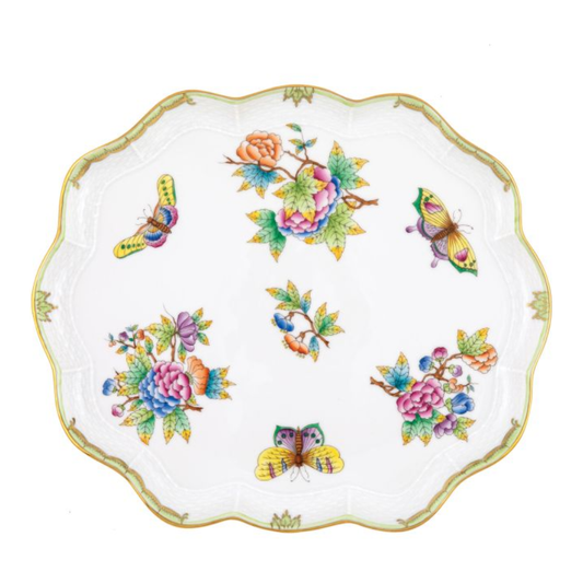 Queen Victoria Scallop Tray Green