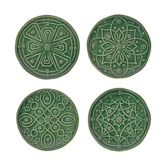 Jardins Du Monde Side Cocktail Plate Basil Set/4