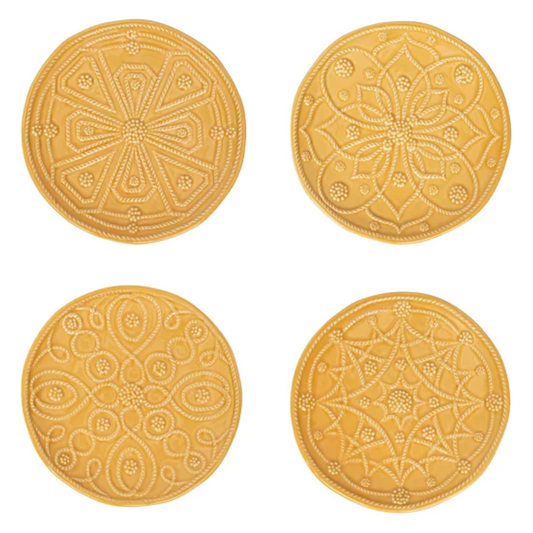 Jardins Du Monde Side Cocktail Plate Daffodil Set/4