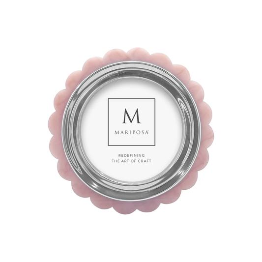 Pink Acrylic Round Scallop Frame