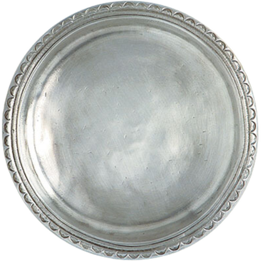 Scallop Rimmed Bottle Coaster -Pewter