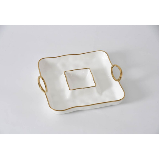 Golden Handles Square Chip & Dip