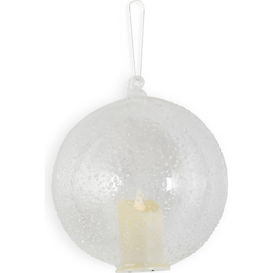 5.75" LED Textured Clear Ornament w/ Timer