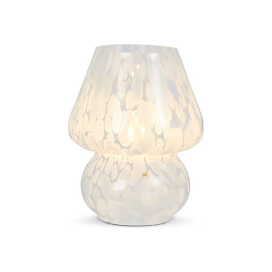 7.5" Lighted Blue Glass Lamp