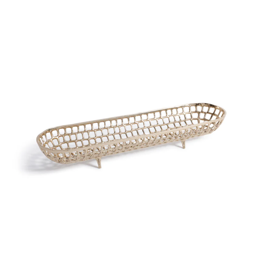 Oval Alloy Tray Gold 23.5"