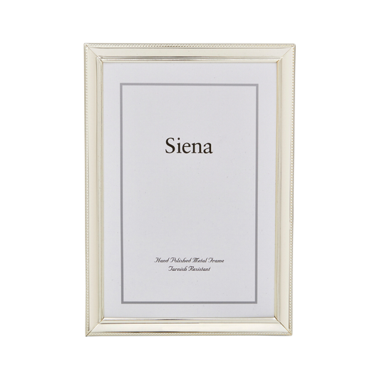 Siena Silverplate Frame Narrow Beveled Beaded 5x7