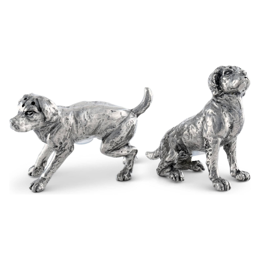 Pewter Spaniel Salt & Pepper Set