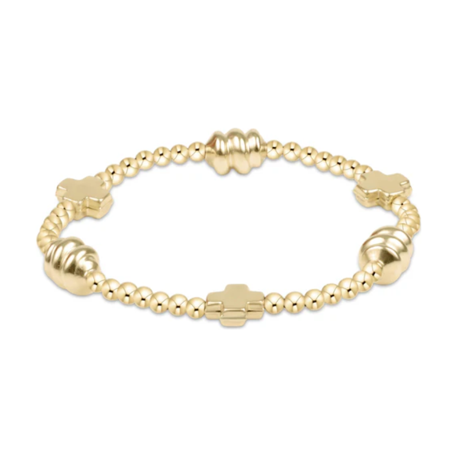 Signature Cross Admire Gold 3mm Bead Bracelet