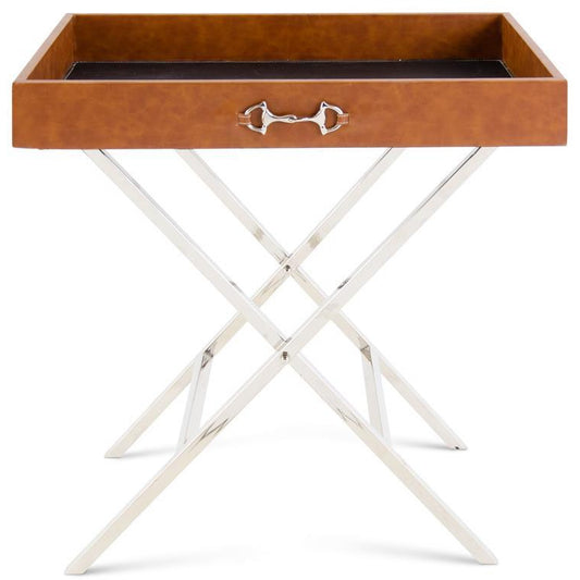 32" Side Table with Removable Tan Tray