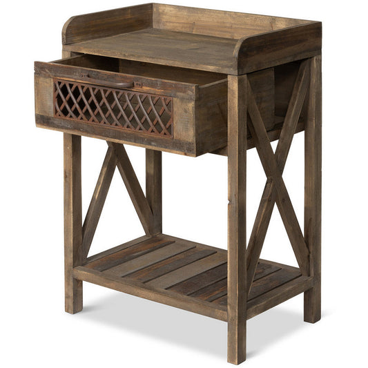 IRON LATTICE POTTING BENCH