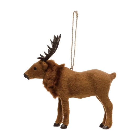 Faux Fur Elk Ornament