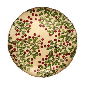 Cranberry Glass Round Platter