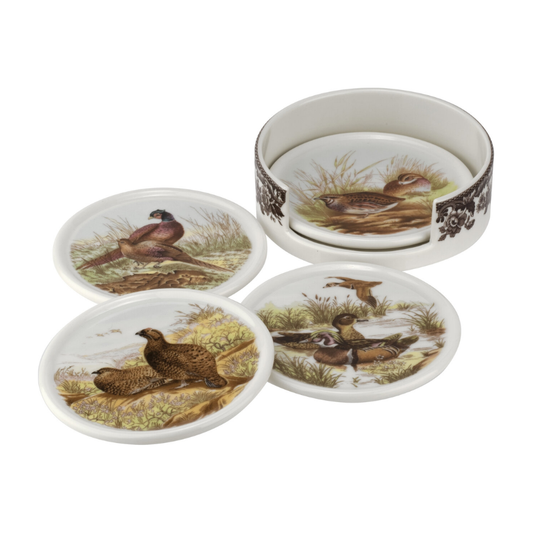 Woodland Ceramic Coaster Set w/ Holder