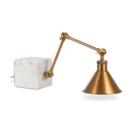 28" Marble & Brass Shelf Light