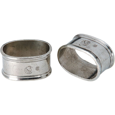Pewter Oval Napkin Ring S/2