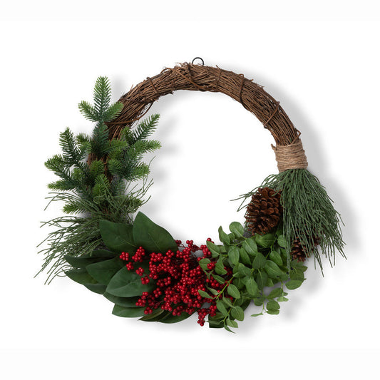 Winter Foliage and Berry Vine Wreath