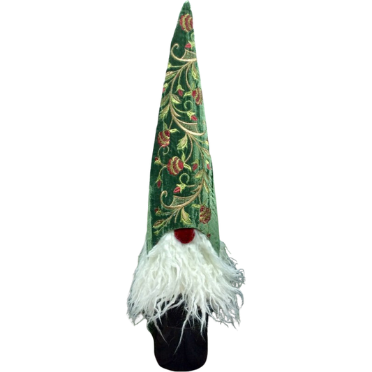 14" Velvet Gnome Green Floral