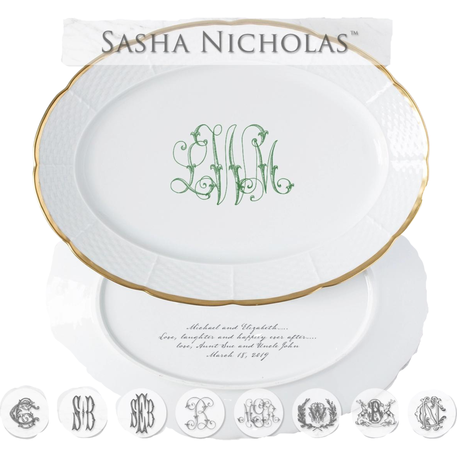 Sasha Nicholas Gold Edge Oval Platter