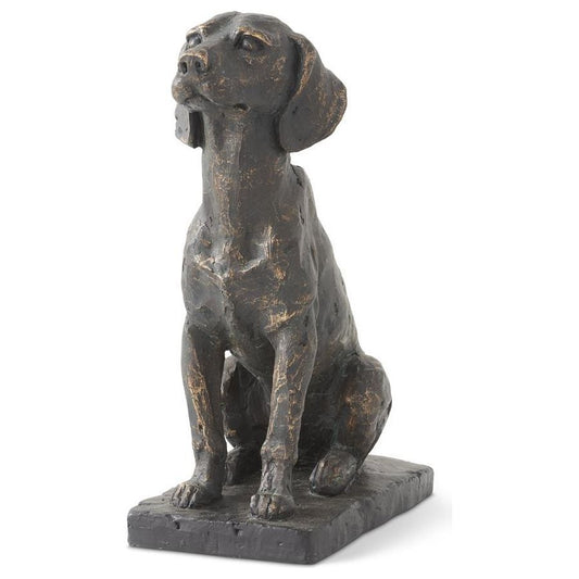 11" Sitting Dog on Black Base