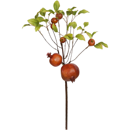 Pomegranate Branch 20" Orange Green