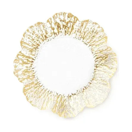 Glass Gold Canape Plate