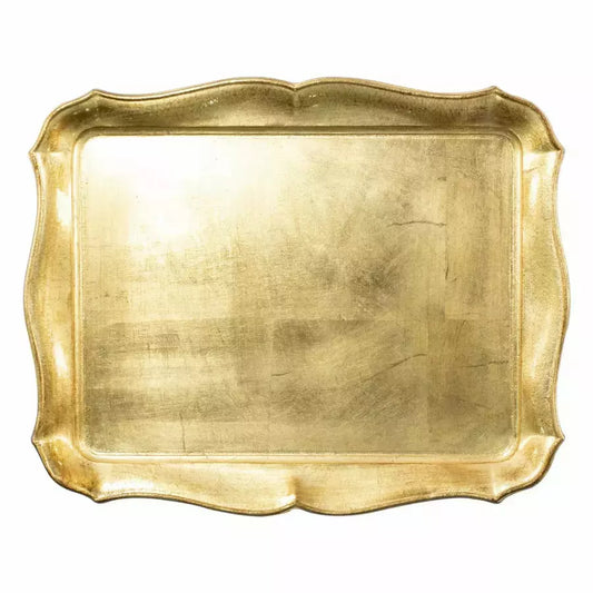 Florentine gold rect tray