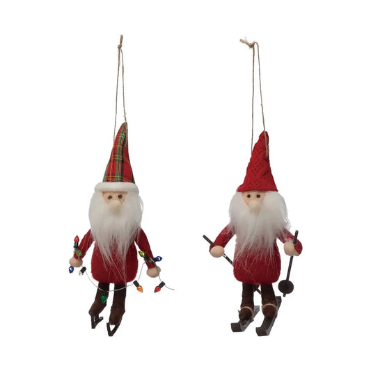 Felt Skiing Gnome Ornament