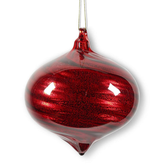 4" Onion Glass Ornament w/ Swirl