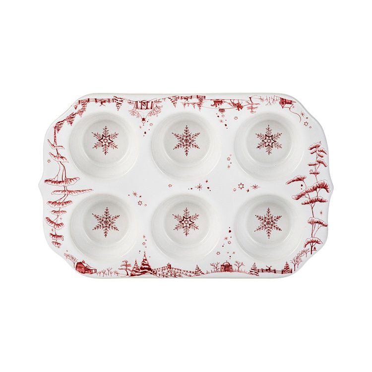Country Estate Winter Frolic Ruby Serving Collection
